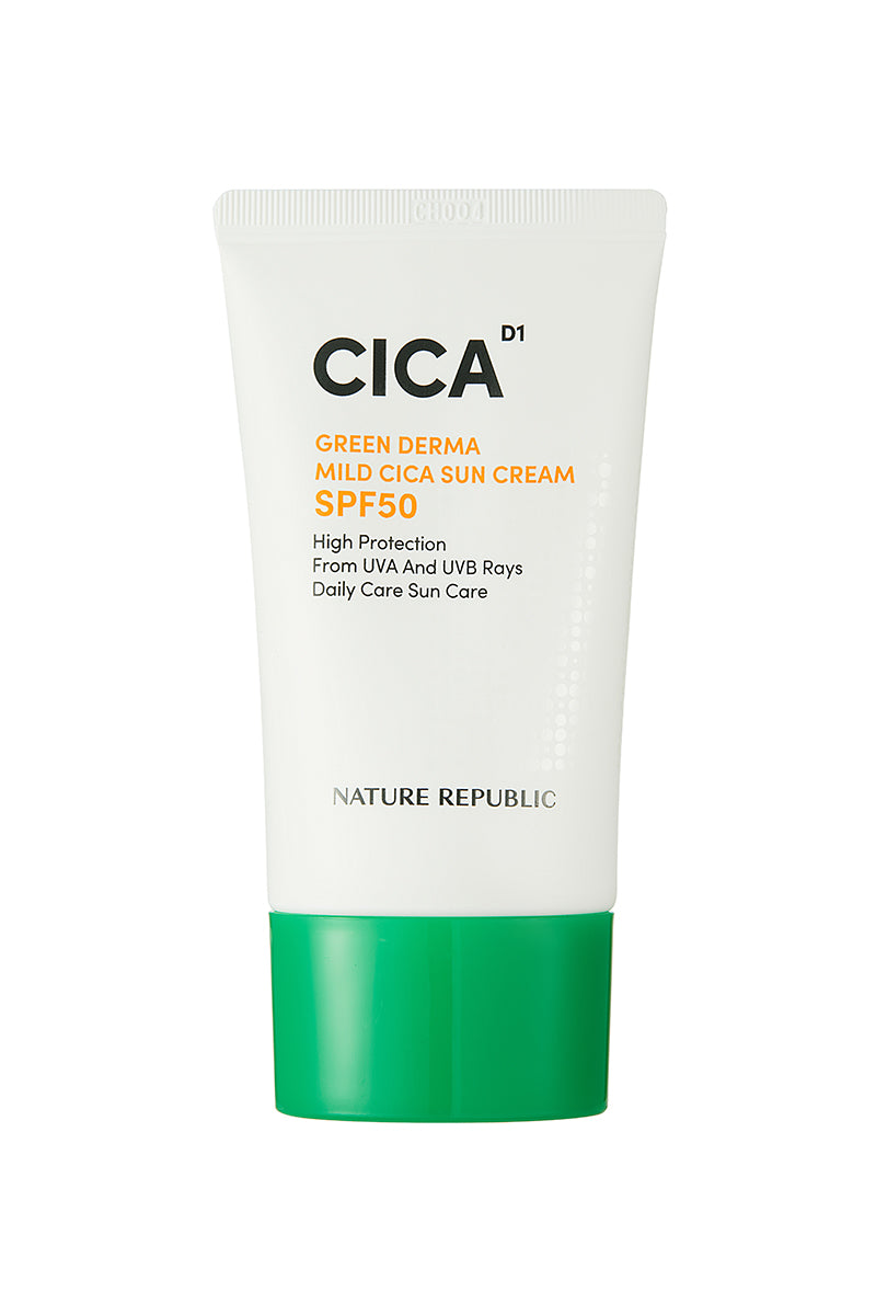 Green Derma Mild CICA Safety 100 Sun Cream SPF50 + Nature Republic UK