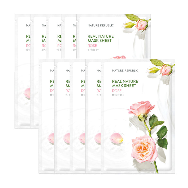 Real Nature Rose Mask Sheet (10 SHEETS)